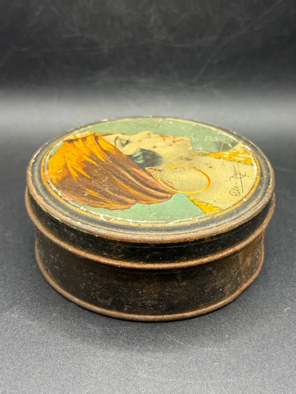Vintage Henry Clive Beautebox Canco Tin Pola Negri, Silent Film Memorabilia